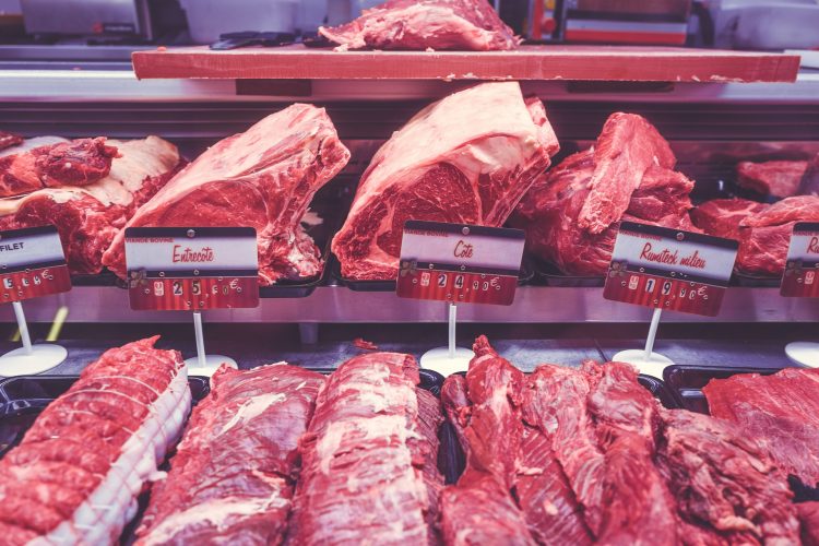  肉 肉屋 ディスプレイ ショーケース 新鮮な 牛肉 食品 原牛 生肉 肉のお店 ショップ