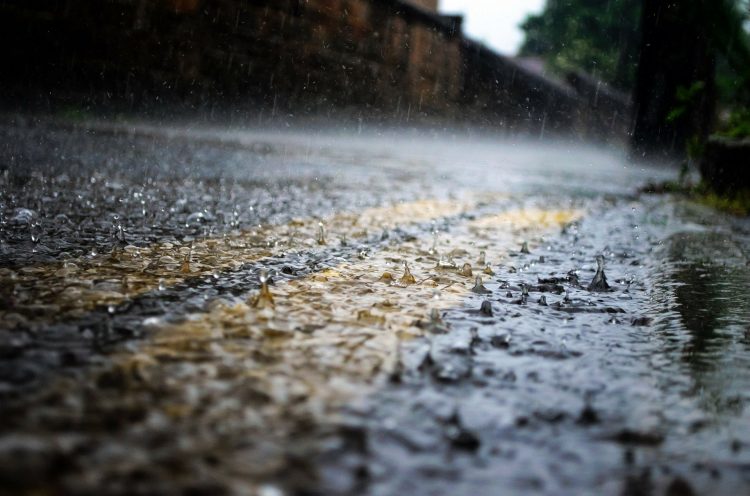 雨 雨滴 季節 水 マクロ 道路 方法 嵐 背景